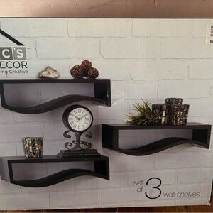 Black Wall Shelves Set of 3